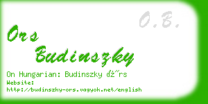 ors budinszky business card